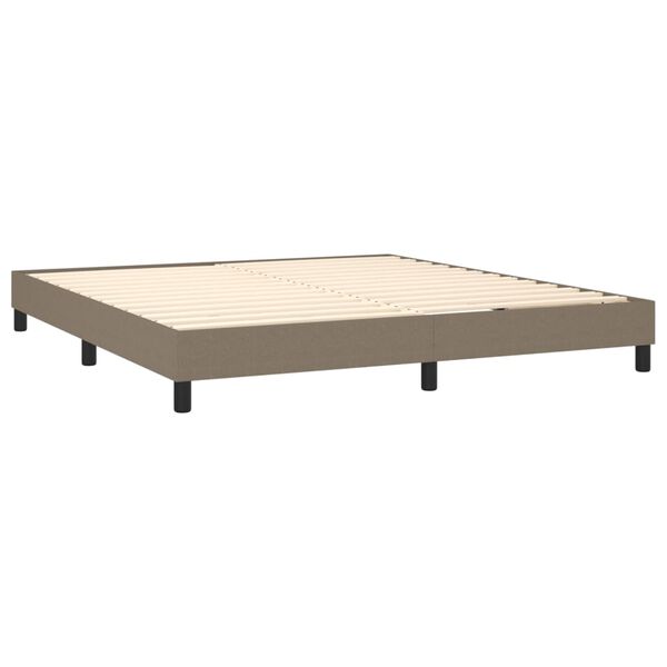 vidaXL Box spring postelja z vzmetnico taupe 160x200 cm blago