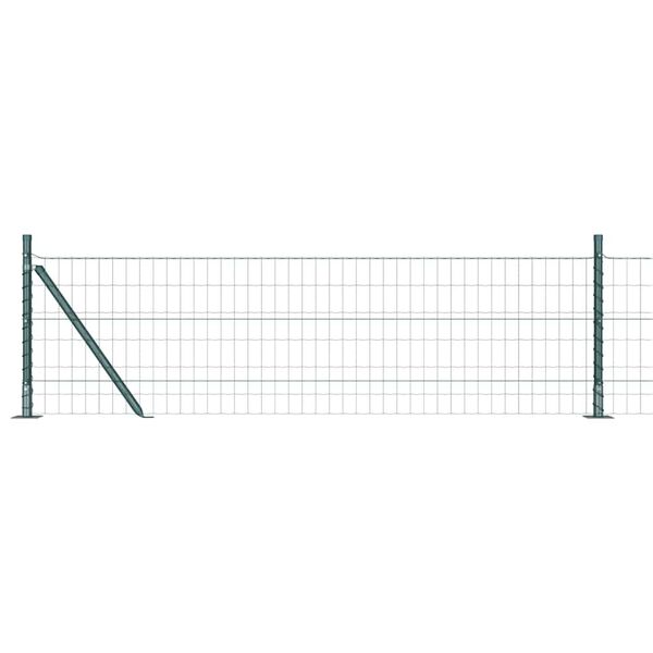 vidaXL Ograja s stebrom Zelena 0,6 x 50 m Jeklo in PVC