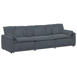 vidaXL Modularni kavč z blazinami temno siv