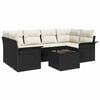 vidaXL Vrtna sedežna garnitura 7 pcs Črna in krem 55 x 55 x 37 cm