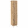 vidaXL Visok predalnik Umetni hrast 34,5 x 34 x 180 cm Konstruiran les