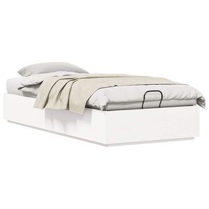 vidaXL Ottomanska postelja Bela 80 x 200 cm Masivna borovina