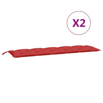 vidaXL Blazina za vrtno klop 2 kosa rdeča 180x50x7cm oxford tkanina