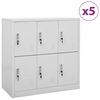 vidaXL Omara s ključavnico 5 kosov svetlo siva 90x45x92,5 cm jeklo