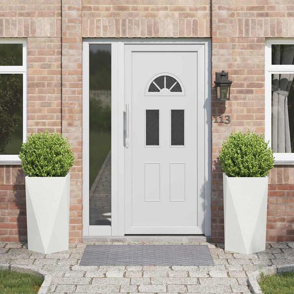 vidaXL Cvetlično korito 2 pcs Bela 40 x 40 x 75 cm Jeklo