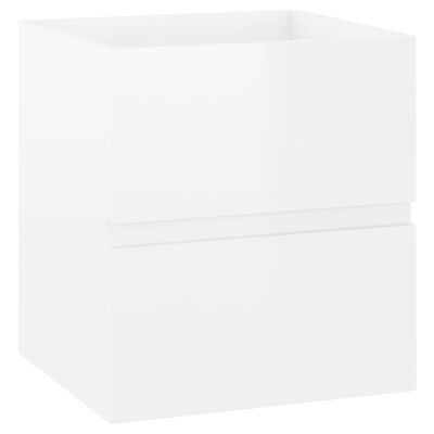 vidaXL Kopalniško pohištvo visok sijaj bele barve iverna plošča