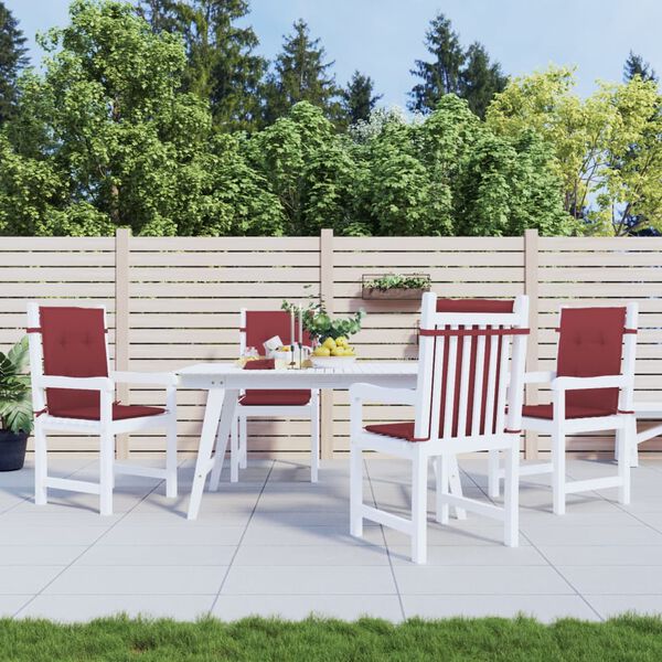 vidaXL Blazina za stol 4 kosi melanž vinsko rdeča 100x50x4 cm blago