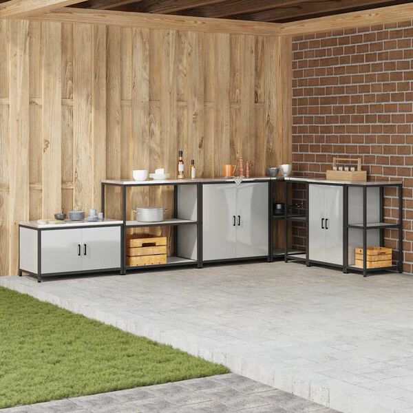 vidaXL Shramba za kuhinjo s polico srebrna 60 x 50 x 92 cm Jeklo