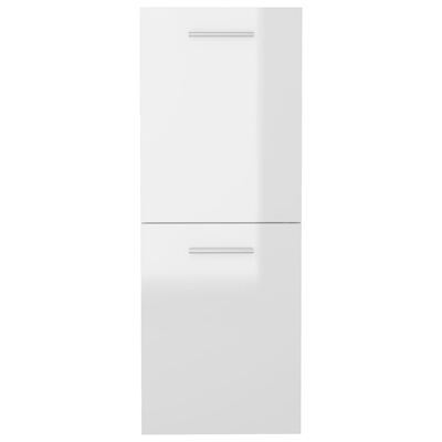vidaXL Kopalniška omarica visok sijaj bela 30x30x80 cm iverna plošča
