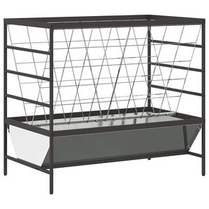 vidaXL Hranilnica za živino srebrna 100 x 60 x 90 cm Cinkana jeklena