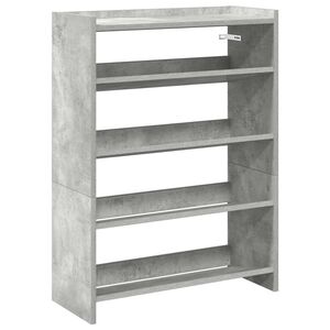 vidaXL Regal za čevlje betonsko siv 60x25x81 cm inženirski les