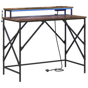 vidaXL Miza Dimljeni oreh 100 x 50 x 86,5 cm Inženirski les