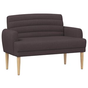 vidaXL Dvojnica s gumbi Temno rjava 116 x 67 x 80 cm Blago