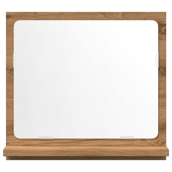 vidaXL Kopalniška omarica z ogledalom artisan hrast 40x11x37 cm