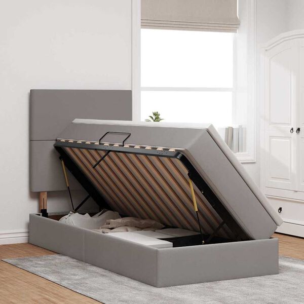 vidaXL Postelja z dodatnim prostorom za shranjevanje in LED osvetlitvijo