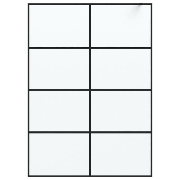 vidaXL Pregrada za tu&scaron; črna 140x195 cm motno ESG steklo
