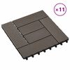 vidaXL Tla za teraso 11 pcs Temno rjava 30 x 30 cm WPC