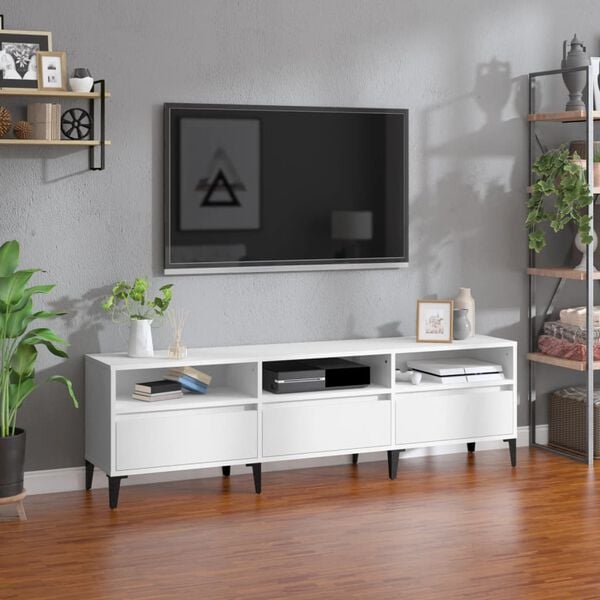 vidaXL TV omarica bela 150x30x44,5 cm inženirski les