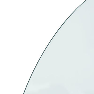 vidaXL Steklena plošča za kamin polkrožna 1000x500 mm