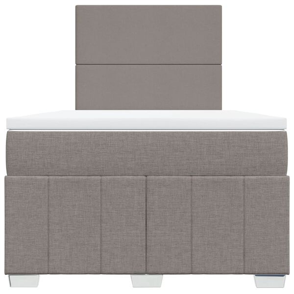 vidaXL Box spring postelja z vzmetnico taupe 120x190 cm blago