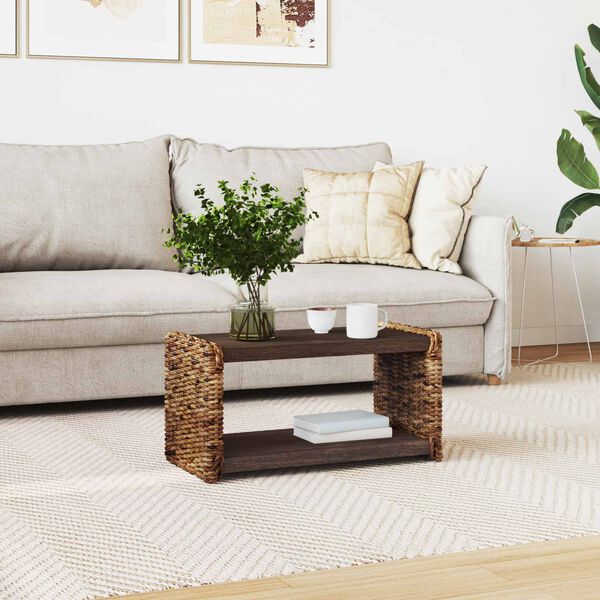 vidaXL Stranska miza Naravna 44.5 x 45 x 45 cm Masivni mahagonijev les