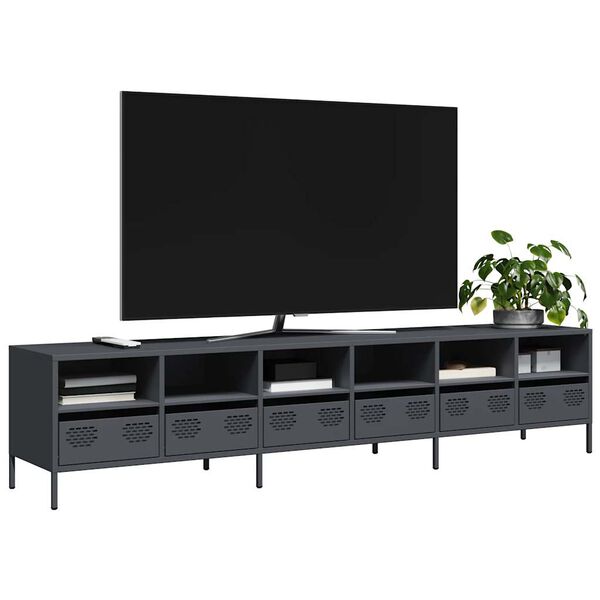 vidaXL TV omarica antracit 202x39x43,5 cm hladno valjano jeklo