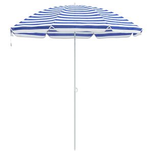 vidaXL Vrtni dežnik 263 x 263 x 272 cm 170T poliester Modra in bela