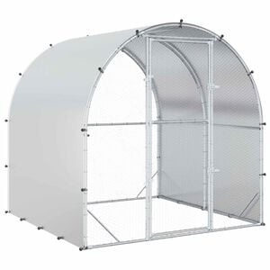 vidaXL Hi&scaron;a za koko&scaron;i Srebrna 200 x 200 x 200 cm Pocinkano jeklo