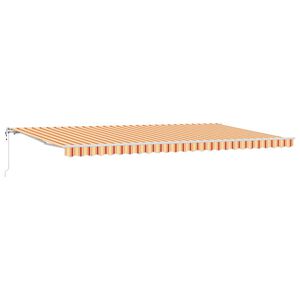 vidaXL Vlečna tenda Rumena in oranžna 600 &times; 300 cm Tkanina in aluminij