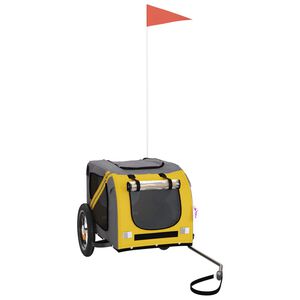 vidaXL Kolesarska prikolica za hi&scaron;ne ljubljenčke rumena in siva