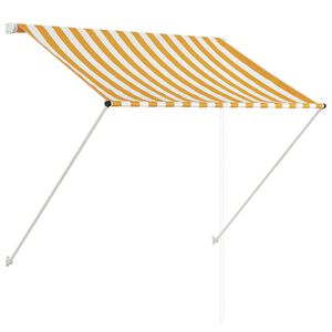 vidaXL Zložljiva tenda 150x150 cm rumena in bela