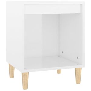 vidaXL Nočna omarica visok sijaj bela 40x35x50 cm inženirski les