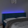 vidaXL LED posteljno vzglavje temno modro 147x16x78/88 cm žamet