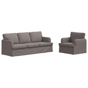 vidaXL Kavčna garnitura 2 pcs Taupe 144 x 80 x 85 cm blago