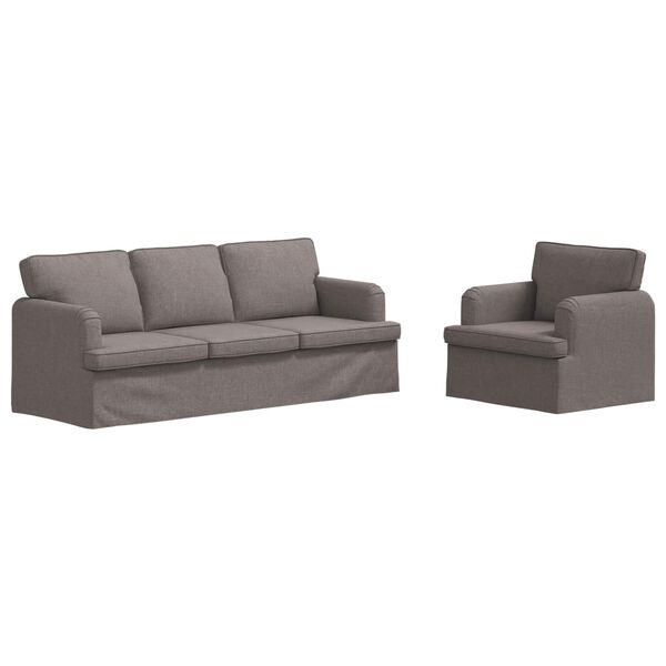 vidaXL Kavč 2 pcs Taupe 144 x 80 x 85 cm blago