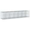 vidaXL Gabionska dvignjena postelja 2 kos 260 x 60 x 55 cm Srebrna