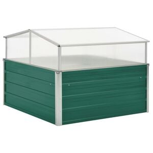 vidaXL Rastlinjak zelen 100x100x77 cm pocinkano jeklo