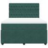 vidaXL Box spring postelja z vzmetnico temno zelena 140x200 cm žamet