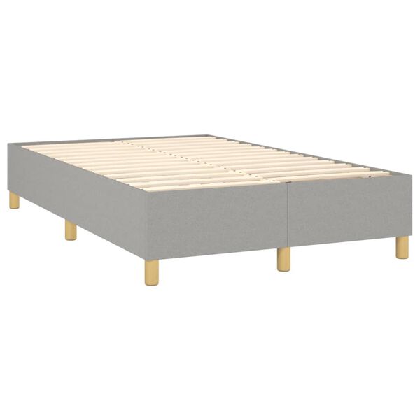 vidaXL Box spring postelja z vzmetnico svetlo siva 120x200 cm blago