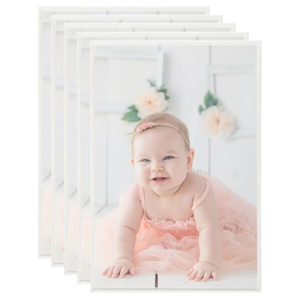 vidaXL Foto okvirji 5 kosov namizni srebrni 21x29,7 cm MDF