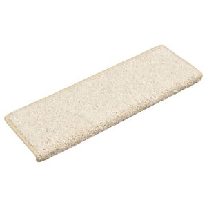 vidaXL Stopni&scaron;čne preproge 15 kosov 65x21x4 cm bele s pravokotnim robom
