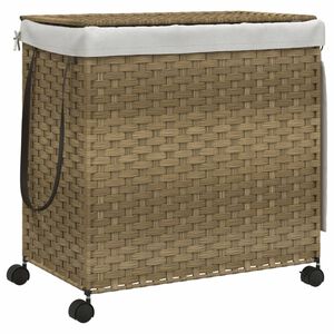 vidaXL Ko&scaron;ara za perilo s kolesi 60x35x60,5 cm ratan