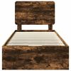 vidaXL Konstrukcija postelje s predalom Dimljeni oreh 75 x 190 cm