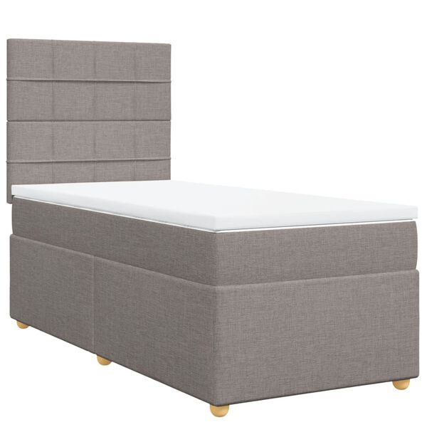 vidaXL Box spring postelja z vzmetnico taupe 80x200 cm blago