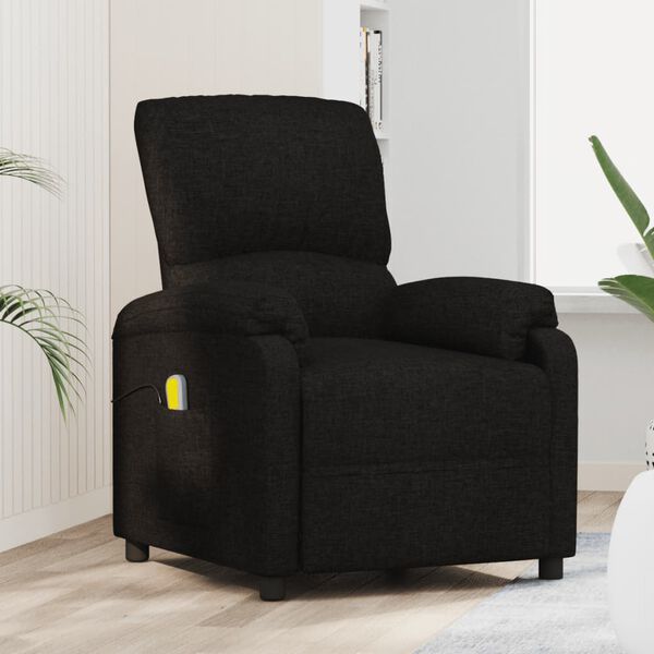 vidaXL Masažni stol črno blago