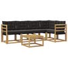 vidaXL Zunanja garnitura za sedenje z blazino 6 pcs Bela in črna