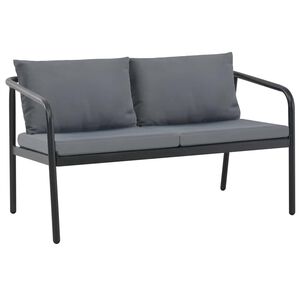 vidaXL Vrtni kavč dvosed z blazinami siv aluminij