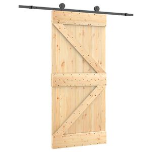 vidaXL Drsna vrata 95 x 210 cm Masiven borov les (neobdelan)