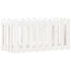 vidaXL Vrtna visoka greda z ograjico bela 100x50x50 cm trdna borovina
