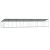 vidaXL Pasji boks s streho in vrati siv 12x2x2m pocinkano jeklo